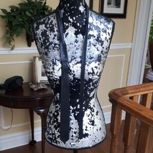 Elegant Black Leather Necktie